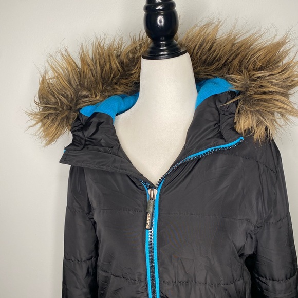 Super dry women’s faux fur hooded puffer jacket - Picture 9 of 14